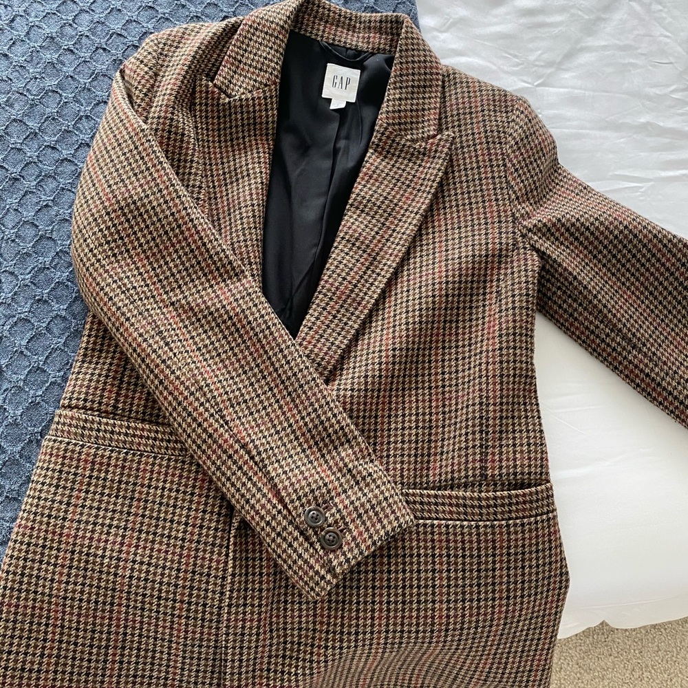 Gap houndstooth boyfriend blazer